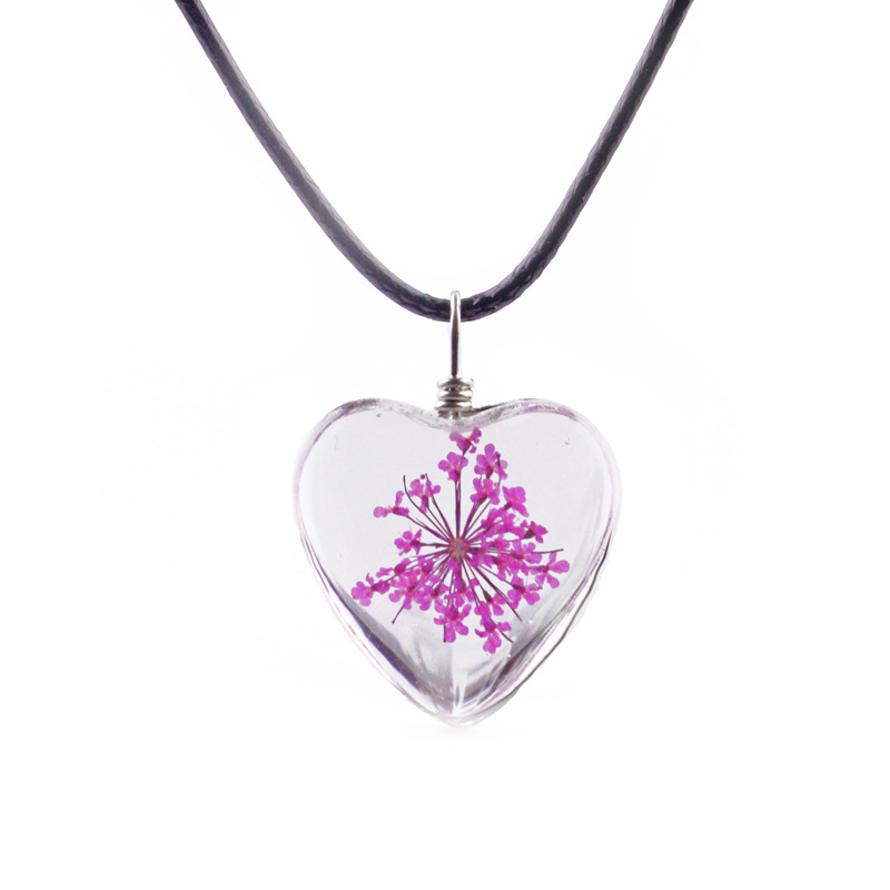 Organic glass pendant heart shaped