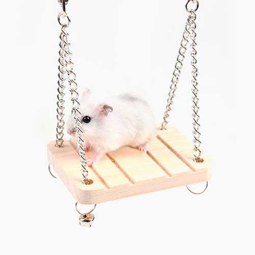 Small pet hamster baby original wooden toys and supplies, swing, hanging chain swing, hanging wooden teething supplies