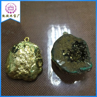 厂家直销新款天然玛瑙半成品 玛瑙戎面 DIY饰品配件 电镀玛瑙工艺