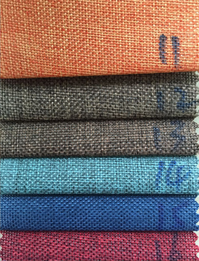 Tela de sofá de lino de imitación de alta calidad compuesto no tejido liso color sólido sofá cubierta almohada cojín cubierta del coche tela