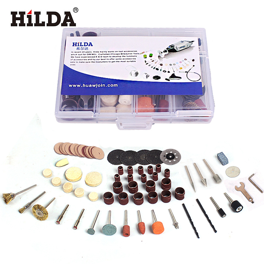 Hilda 92 unids metal madera talla broca eléctrica herramienta rotativa accesorios un conjunto de pulido corte