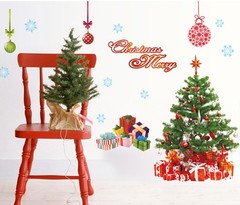 牆貼可移除聖誕老人節日布置貼紙商店店鋪櫥窗玻璃窗畫貼畫226