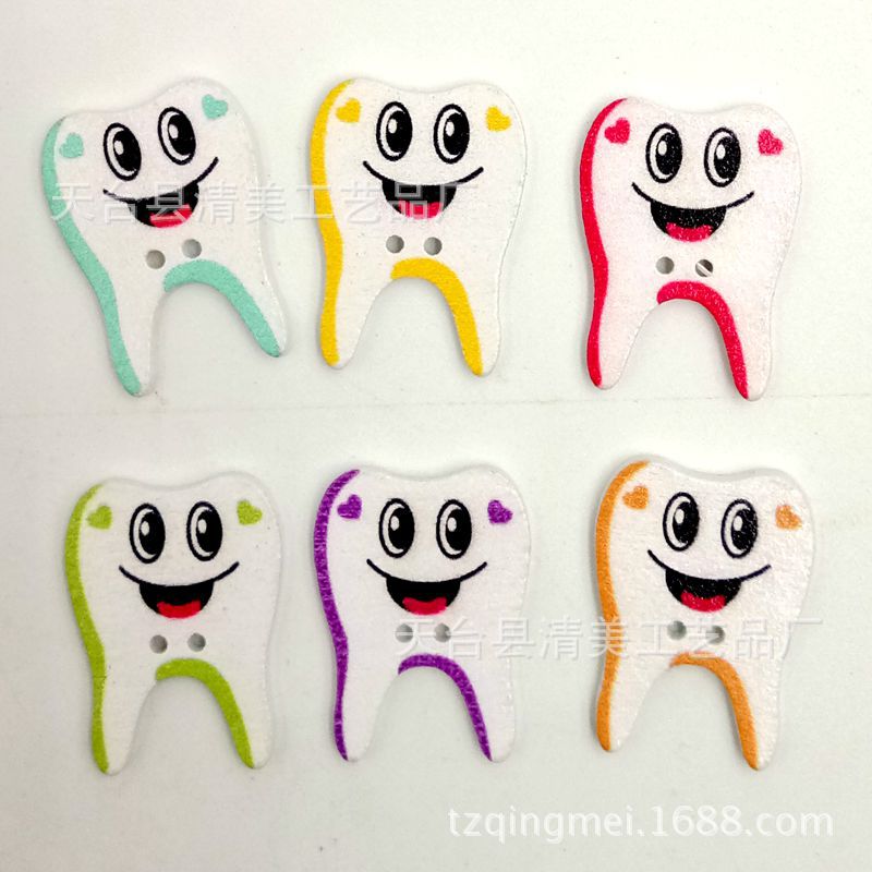 20*27mm dientes forma madera botón madera color dientes botón Decoración