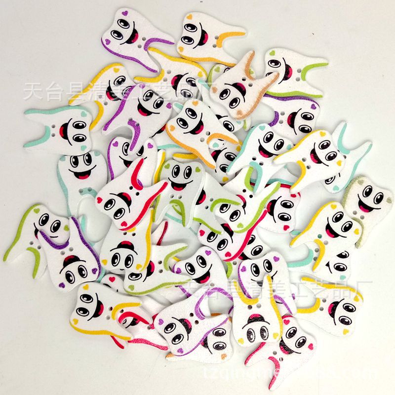 20*27mm dientes forma madera botón madera color dientes botón Decoración