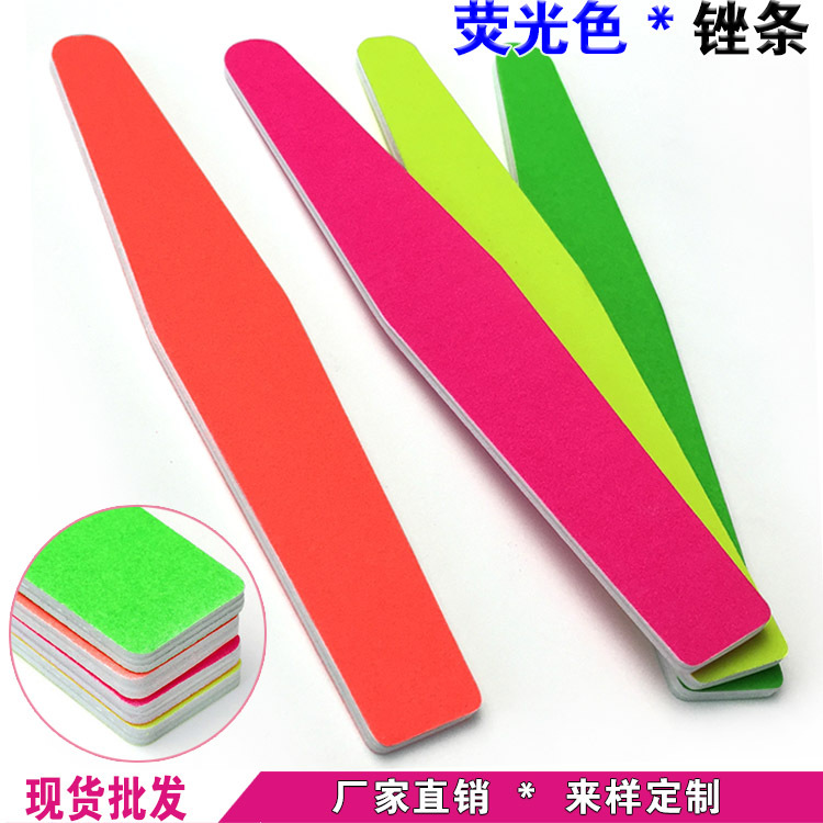 Tira de lima de uñas al por mayor tira de arena de diamante Eva lima de uñas color fluorescente tira de frotamiento de uñas traje de herramientas de uñas