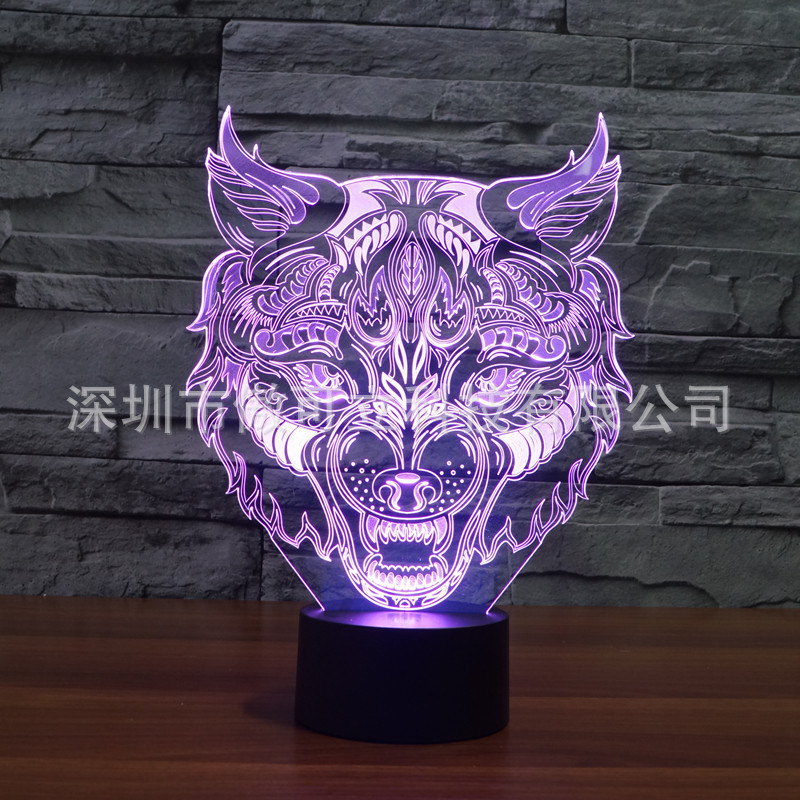 2026 New Foreign Trade Crackle Acrylic 3D Night Light Leopard 2 16-Color Gradient Touch Table Lamp 3170