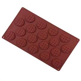 硅胶蛋糕模具 18连圆形华夫饼干模具 巧克力模 硅胶烘焙模具 批发