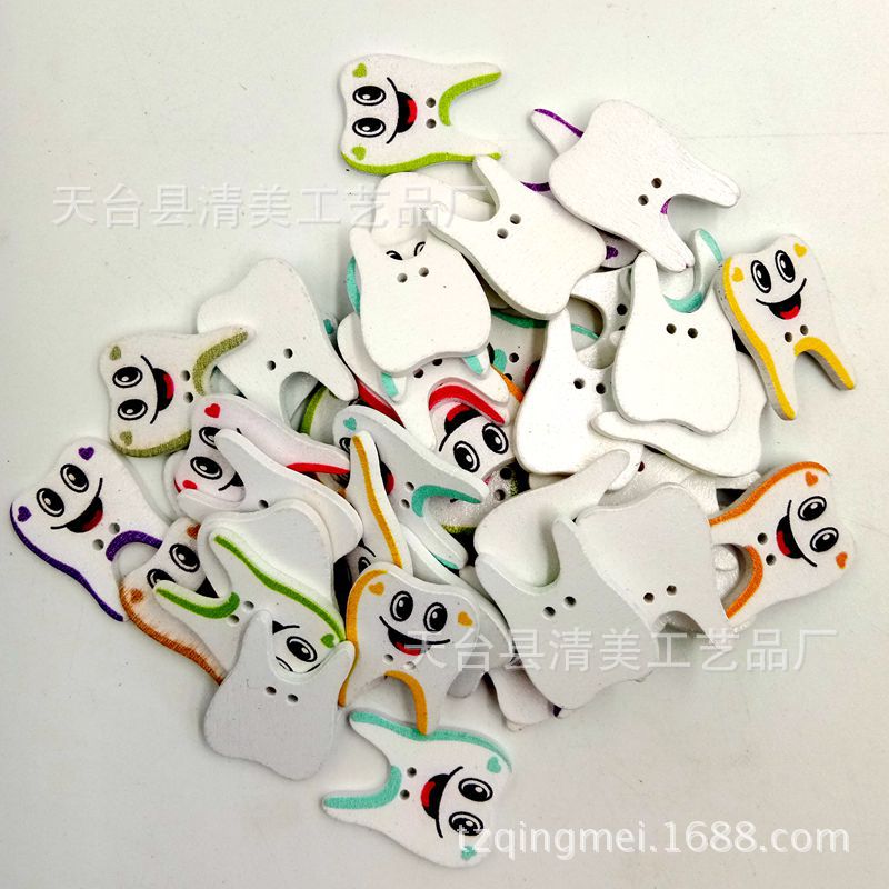 20*27mm dientes forma madera botón madera color dientes botón Decoración
