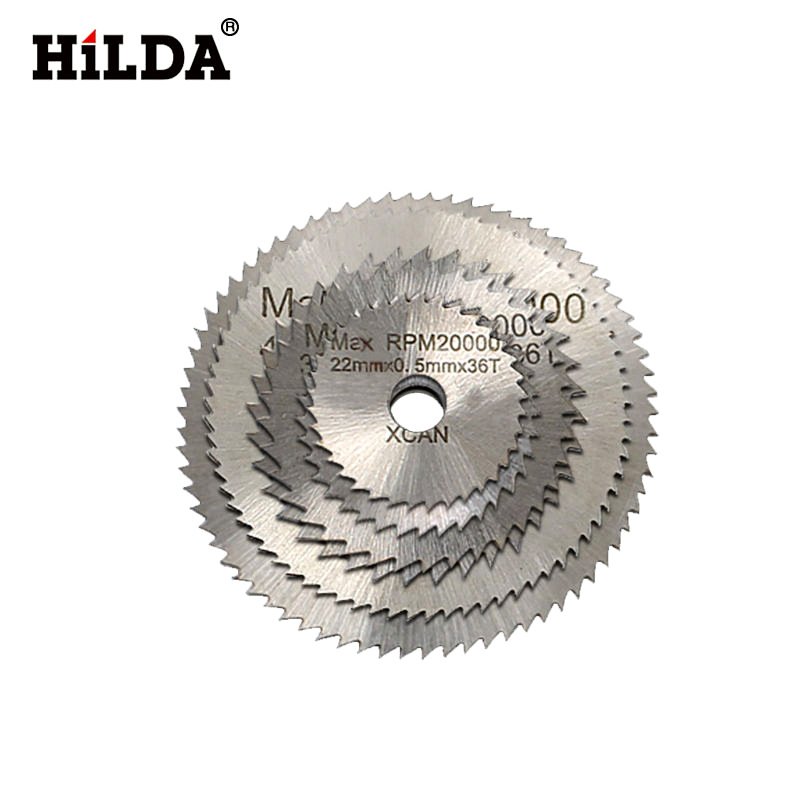 6 piezas de corte de madera de plástico de aleación de aluminio hoja de sierra mini rebanada Accesorios de molienda eléctrica pieza de corte de acero negro de alta velocidad