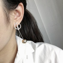 韩国手工长款流苏耳环圆形夸张几何圆圈精致百搭轻奢小众秋冬饰品