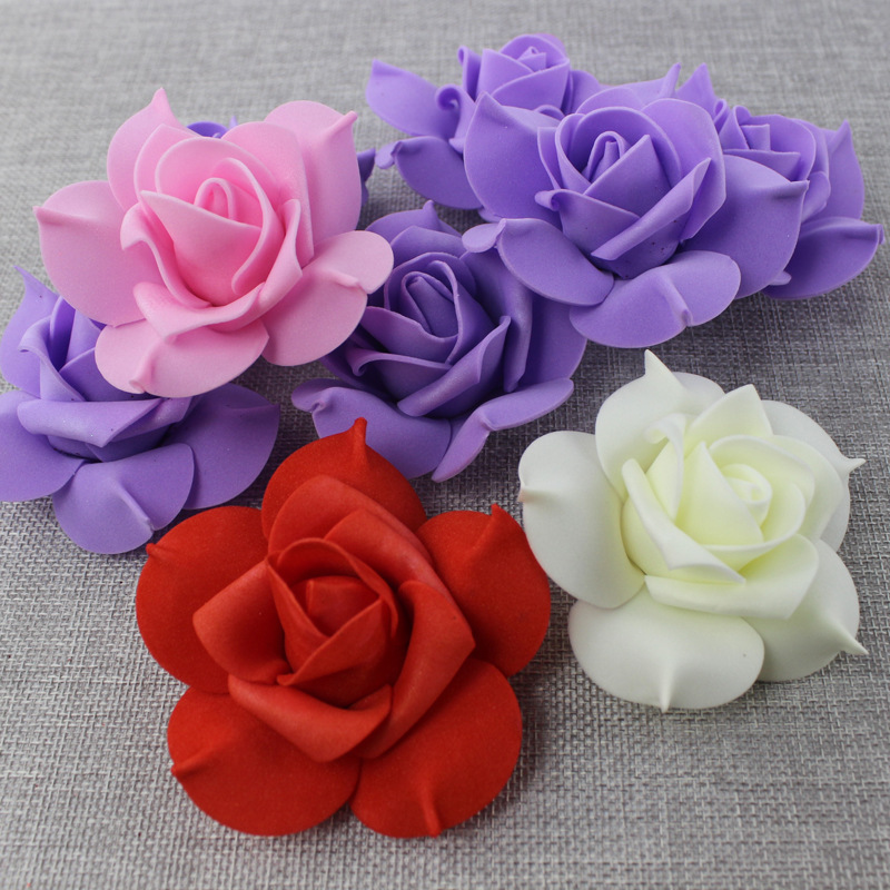 pe玫瑰泡沫花头仿真绿植假花鸡嘴款花朵手工diy手捧花结婚婚庆