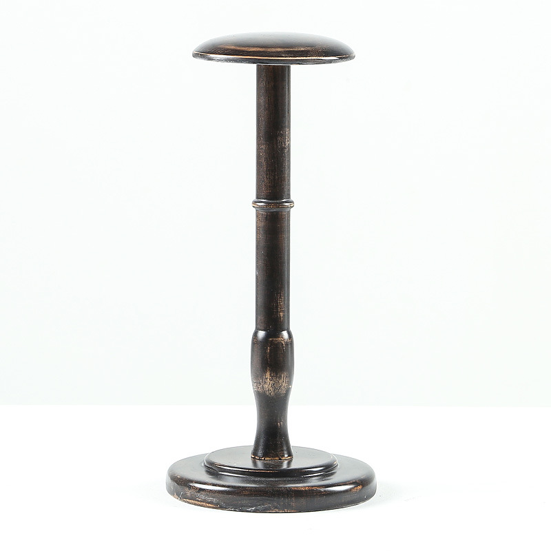 Soporte para sombrero de mesa de madera maciza Soporte para exhibición de sombreros de tienda de ropa Soporte para exhibición de ventana de soporte para sombrero de madera maciza