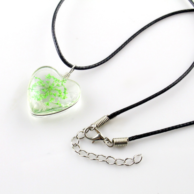 Organic glass pendant heart shaped