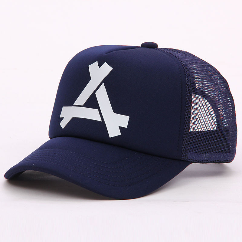 Men Navy Mesh Baseball Cap with White 'A' Logo