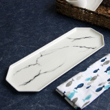 Северная мраморная восьмиугольная блюда ресторан керамика западной пищевой тарелка суши тарелка димсам