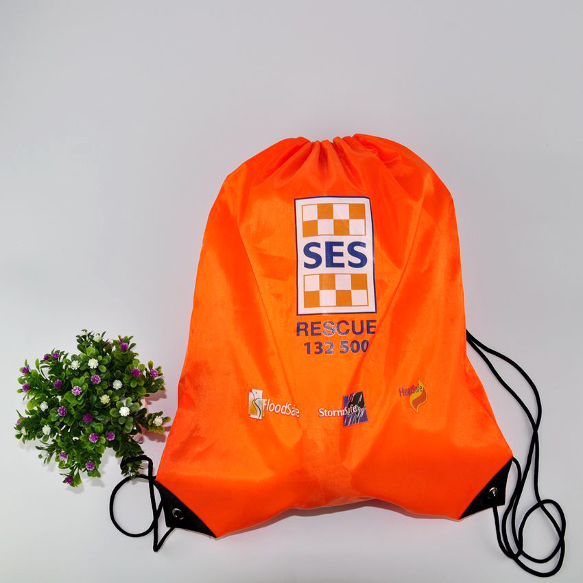 束口袋210D涤纶拉绳袋双肩背包现货可印logo马拉松包赛事包抽绳包