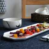 Северная мраморная восьмиугольная блюда ресторан керамика западной пищевой тарелка суши тарелка димсам