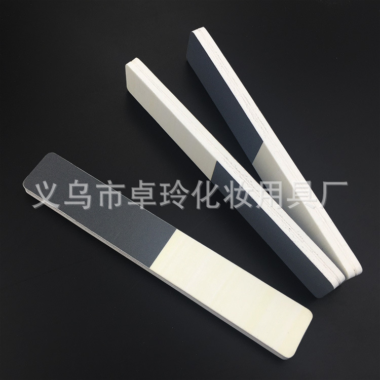 En stock tira de pulido rectangular al por mayor superficie de uñas tira de pulido de tres colores lima de uñas engrosada EVA