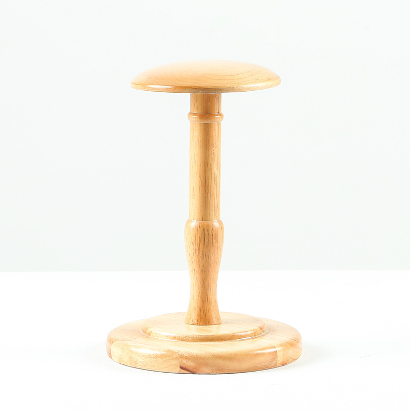 Soporte para sombrero de mesa de madera maciza Soporte para exhibición de sombreros de tienda de ropa Soporte para exhibición de ventana de soporte para sombrero de madera maciza