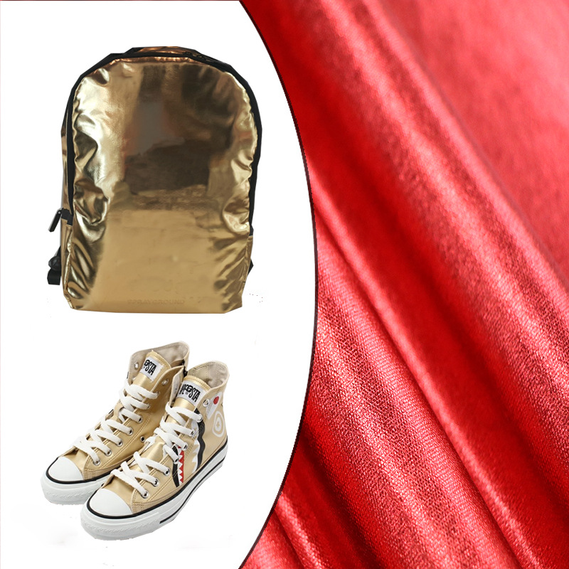 现货8安涤棉帆布 金属膜镜面烫金烫银帆布 家居家纺箱包鞋材面料