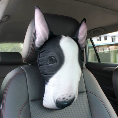 Headrest | Head Husky Doge Animal Car - cow-terrier-3025