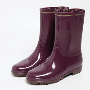 Exported to Japan polymer PVC material rain boots Women's Mid-tube garden rain boots non-slip light water shoes rubber shoes overshoes
