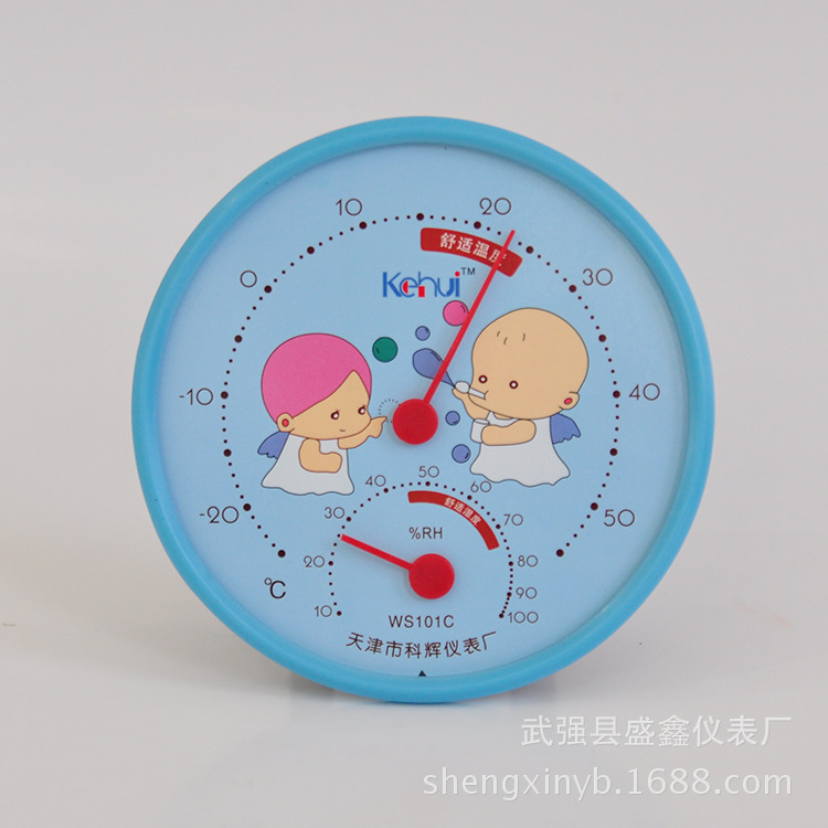 (2개) 재고 공급 색상 라운드 WS101C 온도 및 습도 미터 패션 온도 및 습도 미터