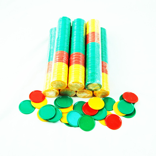 3.2Cm ordinary three-color chips, mahjong chips, game brand, game tokens, plastic chips, 68 pieces