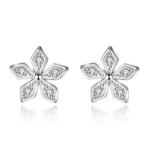 Kuaishou internet celebrity zircon earrings Korean fashion floral fashion accessories rose plum earrings wholesale