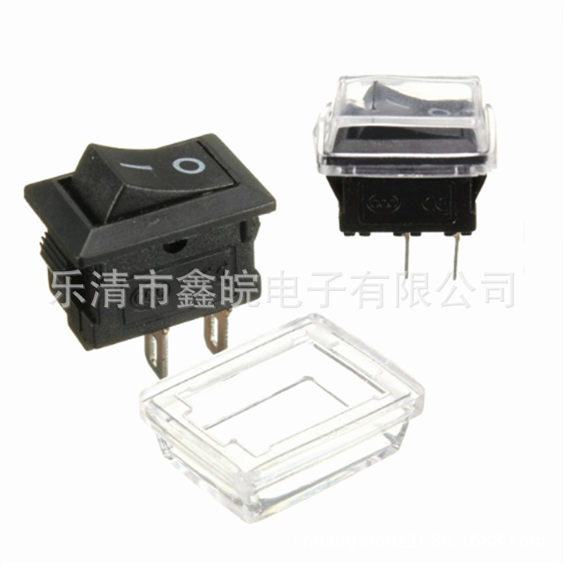 供应10*15船型开关 两脚两档带防水帽船型开关 15*10翘板