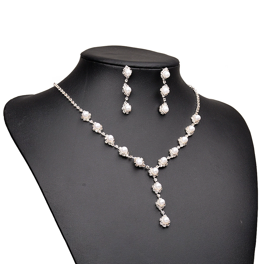 Accessories из жемчуга, ожерелье, цепочка, набор, универсальные серьги для невесты, для импорта, европейский стиль, оптом