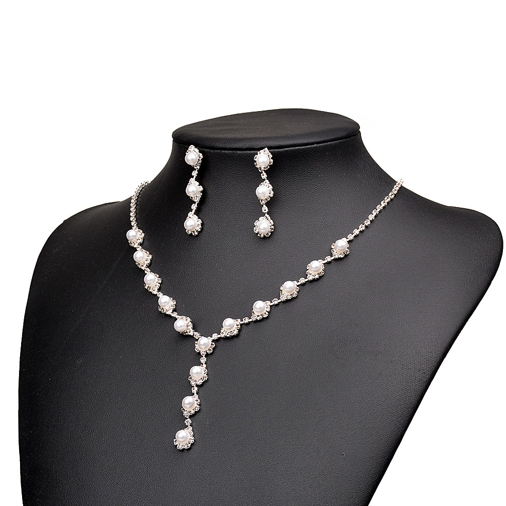 Accessories из жемчуга, ожерелье, цепочка, набор, универсальные серьги для невесты, для импорта, европейский стиль, оптом