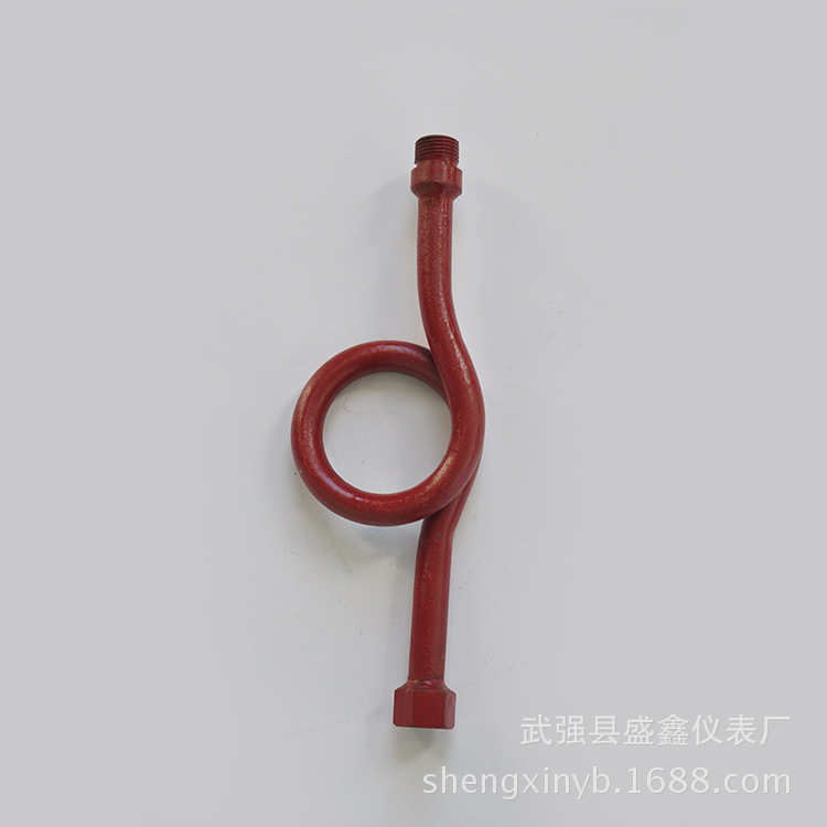无缝红色内外丝压力表缓冲弯管