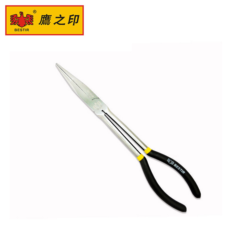 批发鹰之印高碳钢美式尖咀钳尖头手工加长重型耐磨钢丝防滑