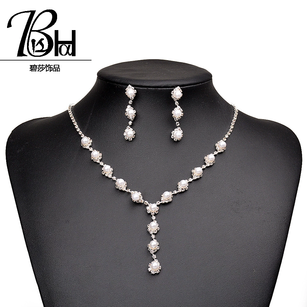 Accessories из жемчуга, ожерелье, цепочка, набор, универсальные серьги для невесты, для импорта, европейский стиль, оптом
