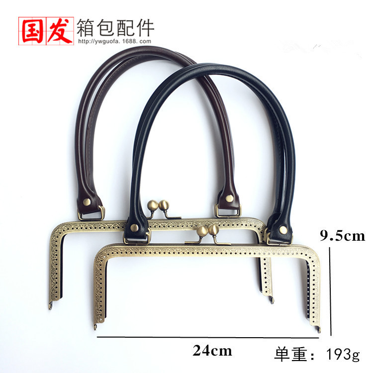 24cm cuadrado PU brazalete oro negro marrón brazalete opcional accesorios de bolso de cuero PU