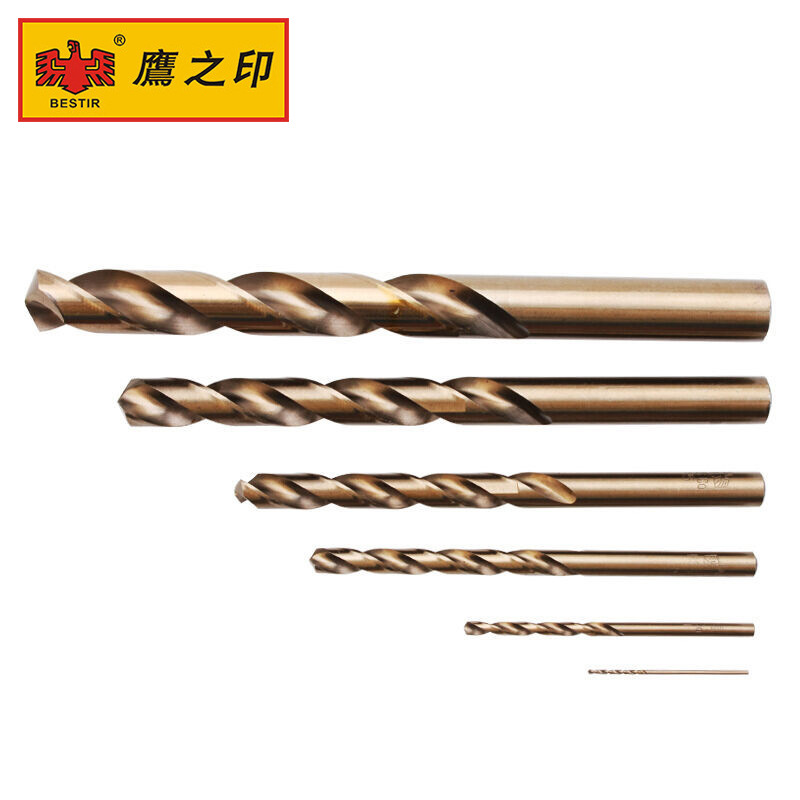 批发鹰之印M35高钴直柄麻花钻头 1-13MM高硬度不锈钢专用钻头