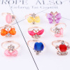 Children's cartoon metal adjustable gemstone ring, jewelry, suitable for import