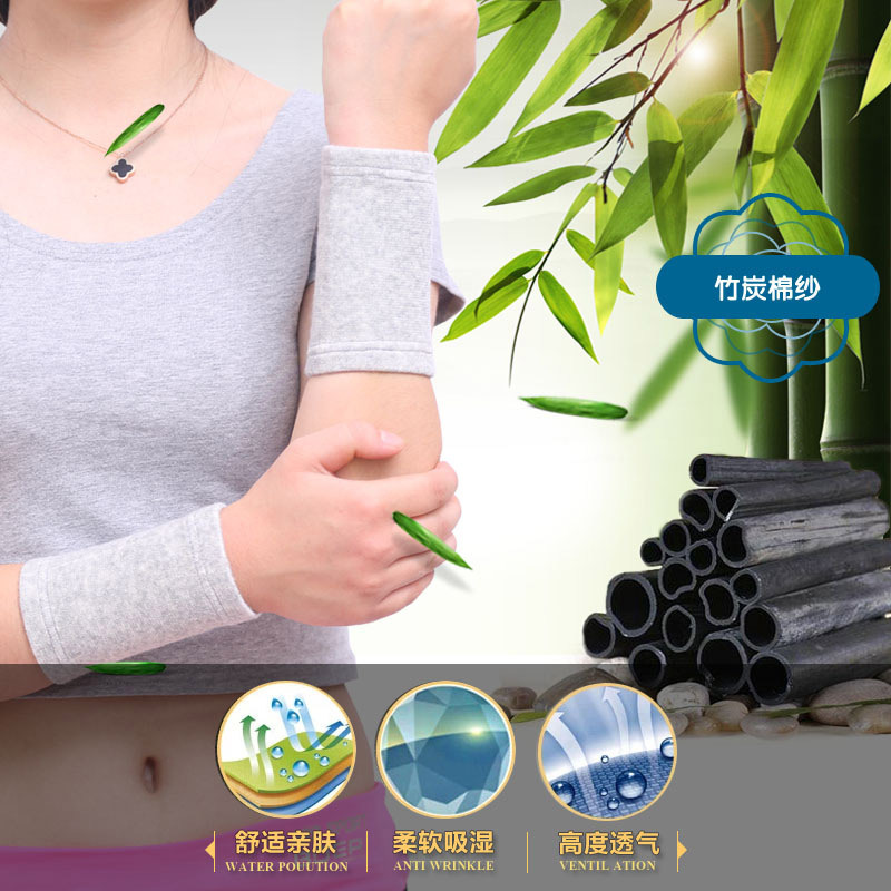 Directo de fábrica al por mayor pulsera de carbón de bambú de cuatro lados elástico ligero transpirable sudor-absorbente deportes cálido pulsera en stock fabricante
