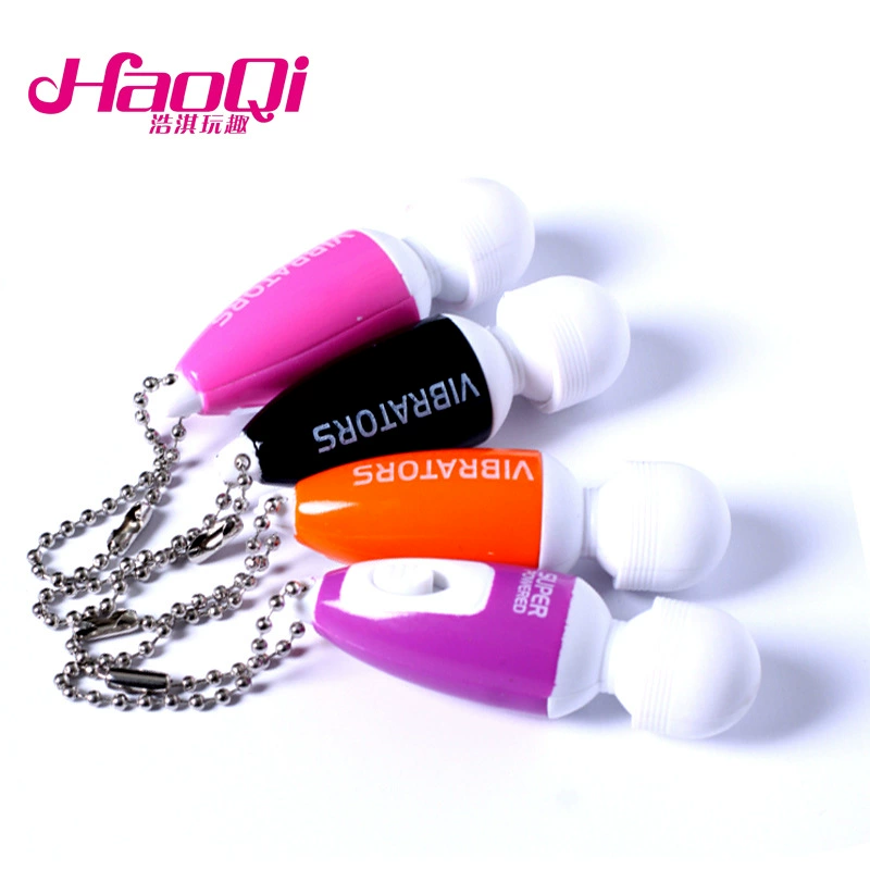 Mini vibrating massage wand (HaoQi), keychain, compact personal vibrator, 5 colors