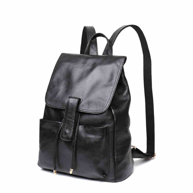 Korean Version Genuine Leather Women's Backpack First Layer Cowhide Casual Classic Travel Backpack Practical Student School Bag
