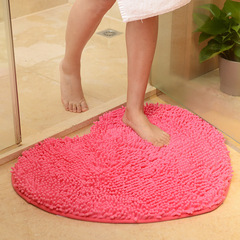 Wholesale Factory Ultra-Fine Suede Snowflake Heart-Shaped Anti-Slip Rugs Peach Heart Mat Bathroom Water Absorbent Mat Wedding Room Heart-Shaped Door Mat