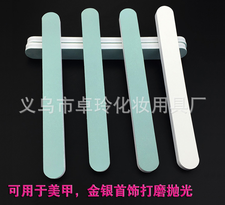 Venta directa de fábrica verde blanco grueso pulido tira Wenwan tira de pulido de uñas oro y plata pulido descontaminación palo Archivo de pulido