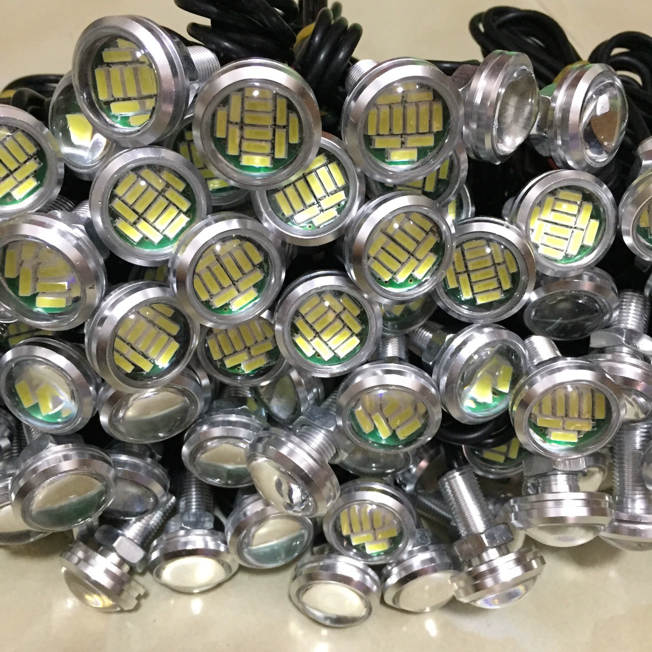 Автомобильный светодиодный автомобильный фонарь 23 мм-4014, 12 линз, высокая яркость, орлиный глаз, мощный дневный ходовой фонарь