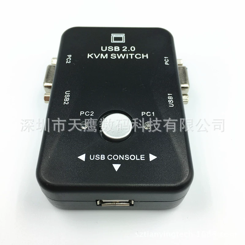2 Plus ручной однокнопочный USB KVM переключатель клавиатуры и мыши VGA двухвходовый одинвыход общий