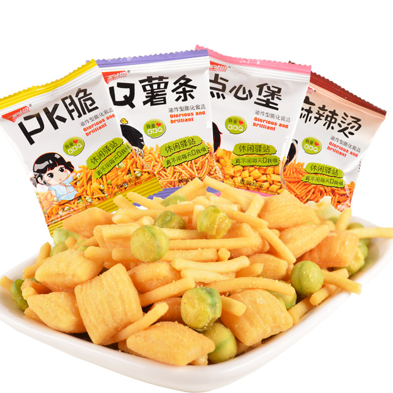 五味园pk脆怀旧薯条点心面麻辣烫好吃不贵休闲膨化食品零食大礼包