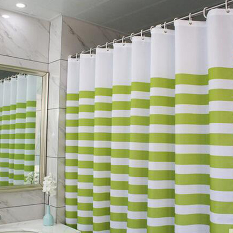Navy Style Shower Curtain Thickened Waterproof Mildew-proof Striped Polyester Cloth Hanging Curtain Bathroom Shower Partition Curtain Door Curtain