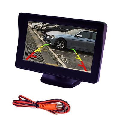 LCD car display 4.3 inch car bracket screen visual reversing image table folding 4-lamp camera (Car display) - 43-inch-desktop-screen