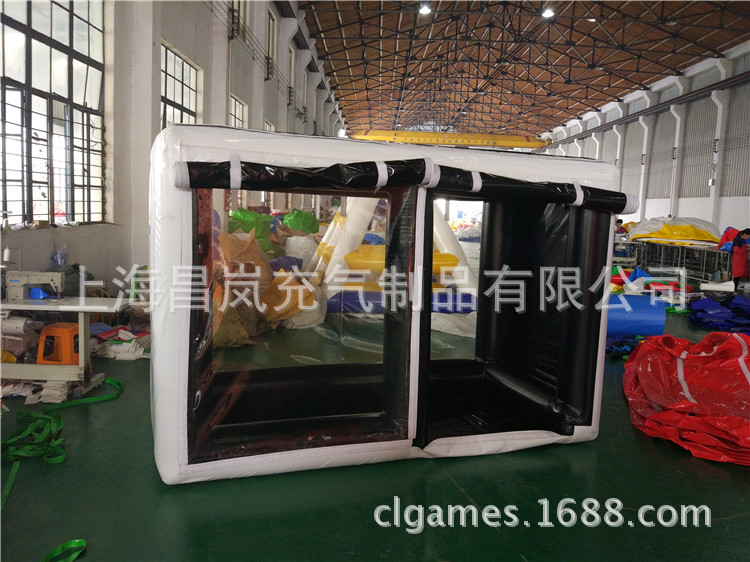 厂家做 充气小黑屋实验室 外白内黑充气闭气遮光小帐篷
