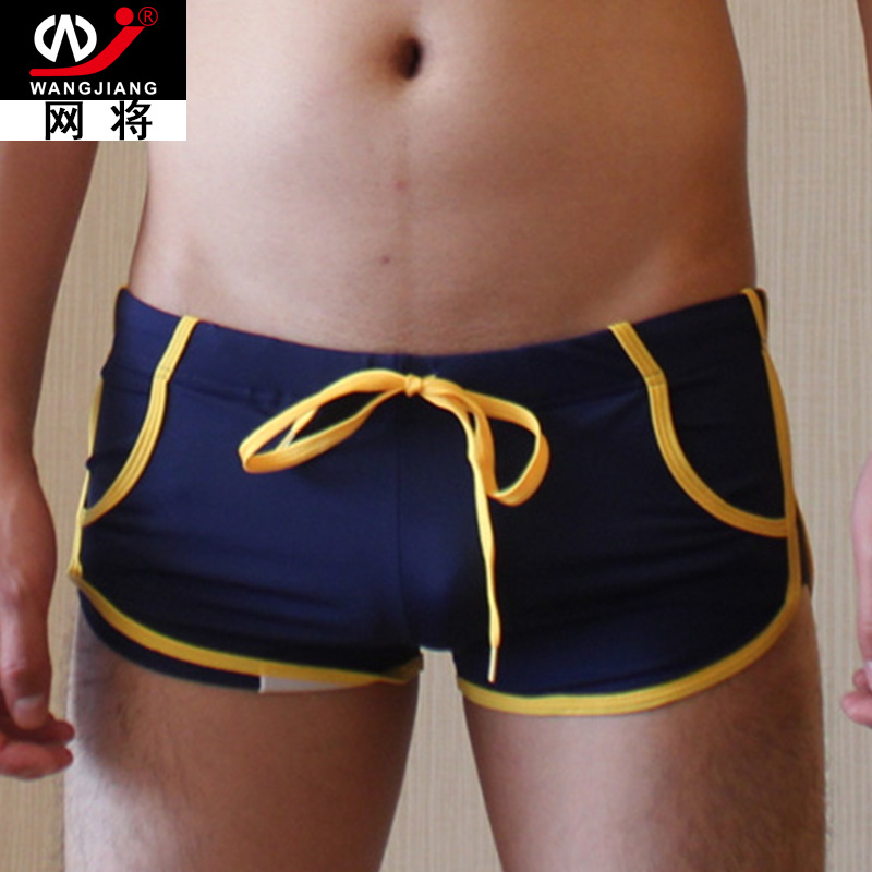 WJ/Net fashion color matching men's underwear low waist sexy men's swimming trunks soft light breathable boxer briefs